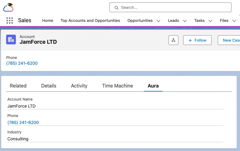 Aura Record Context Screenshot