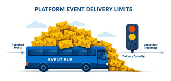 Salesforce platform event delivery limits
