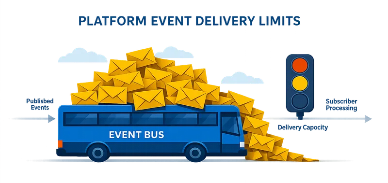 Salesforce platform event delivery limits