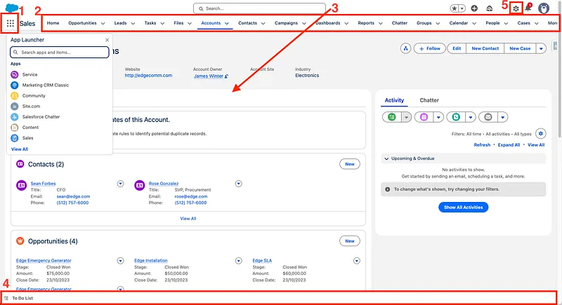 Salesforce User Interface Image